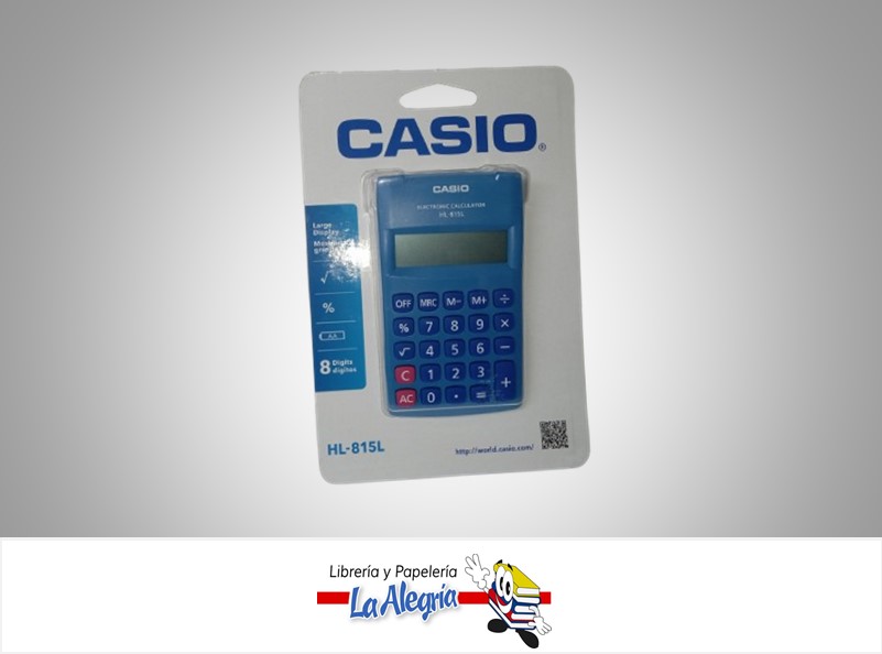 CALCULADORA BOLSILLO HL-815L-BU 8 DIGITOS MARCA CASIO