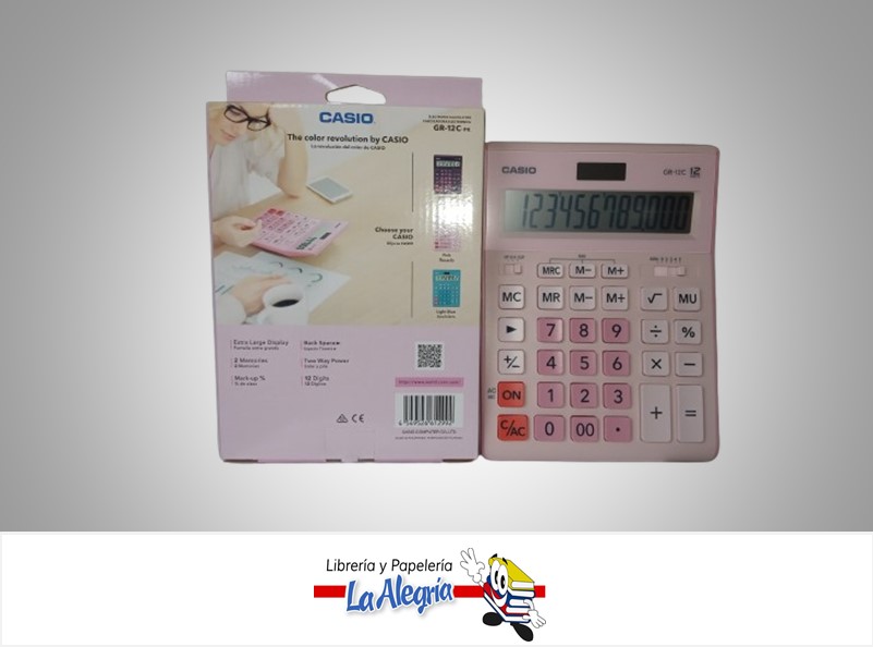 CALCULADORA ESCRITORIO GR12CPK 12 DIGITOS MARCA CASIO