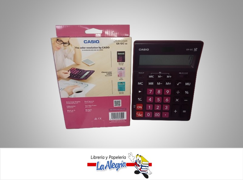 CALCULADORA ESCRITORIO GR-12C-WR 12 DIGITOS MARCA CASIO