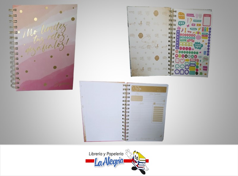 LIBRETA NOTA ESPIRAL CON STICKERS 7832033166; 14.5X21.1CM 96 HOJAS MARCA MERLETTO