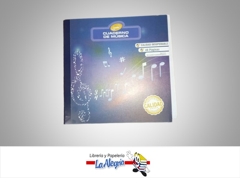 CUADERNO DE MUSICA 21X23CM 48 HOJAS MARCA LEADER PRINT