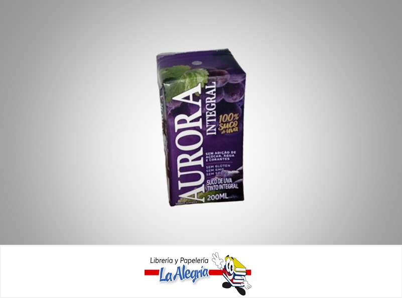 JUGO DE UVA TINTO 200ML CARTON MARCA AURORA