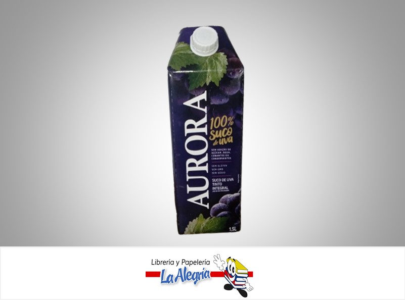 JUGO DE UVA TINTO INTEGRAL CARTON 1.5L MARCA AURORA