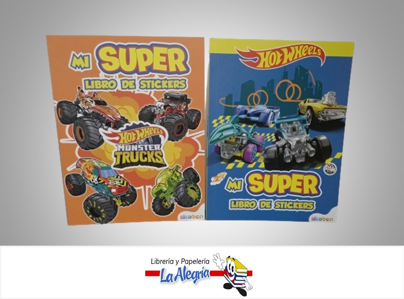 MI SUPER LIBRO DE STICKERS Y ACTIVIDADES HOT WHEELS MARCA SICOBEN