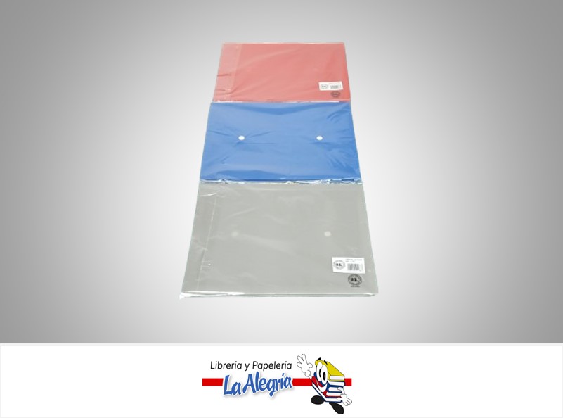 SOBRE PLASTICO HORIZONTAL CON BROCHE PORTA DOCUMENTOS USF405 A4 MARCA OK