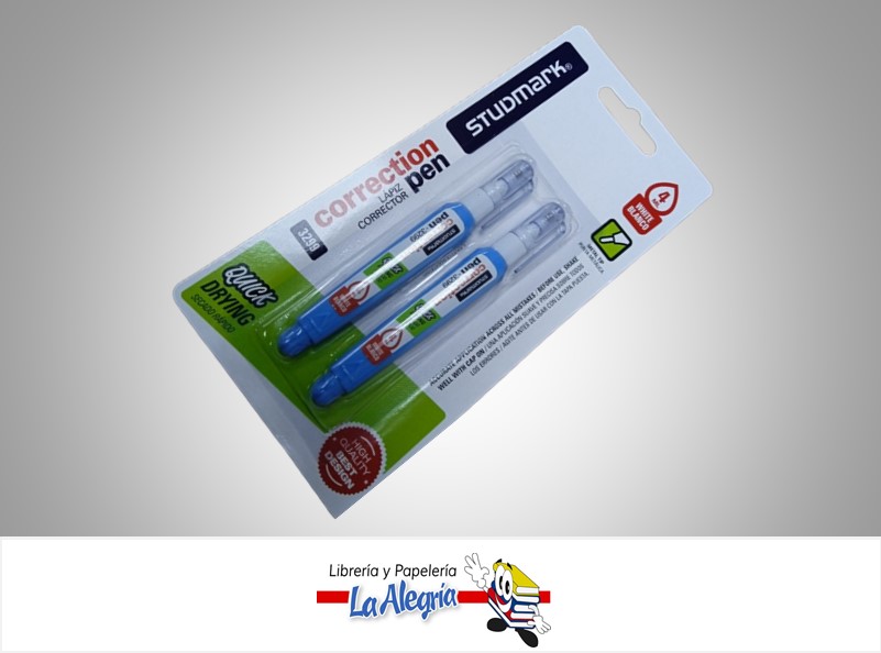 CORRECTOR LIQUIDO 3299 4ML PAQ 2 UND MARCA STUDMARK