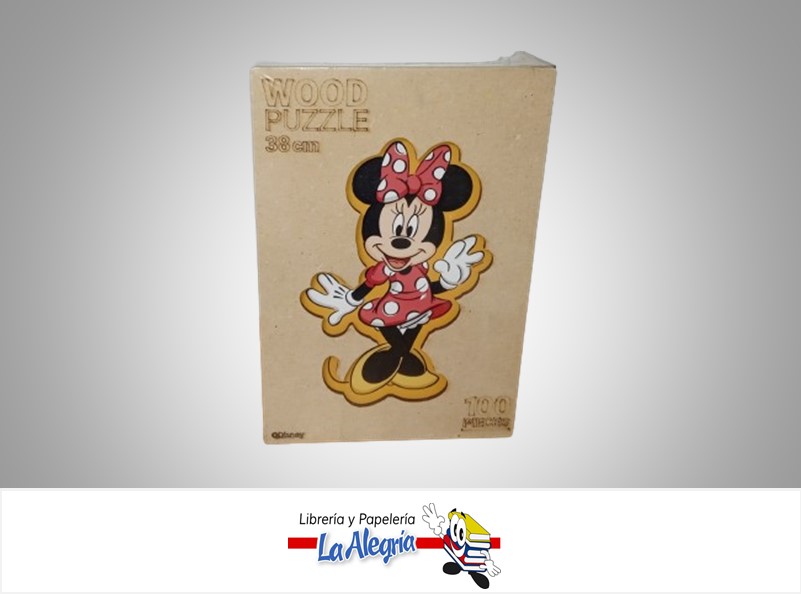 ROMPECABEZAS MINNIE 38CM MADERA 100 PZA MARCA FUUN