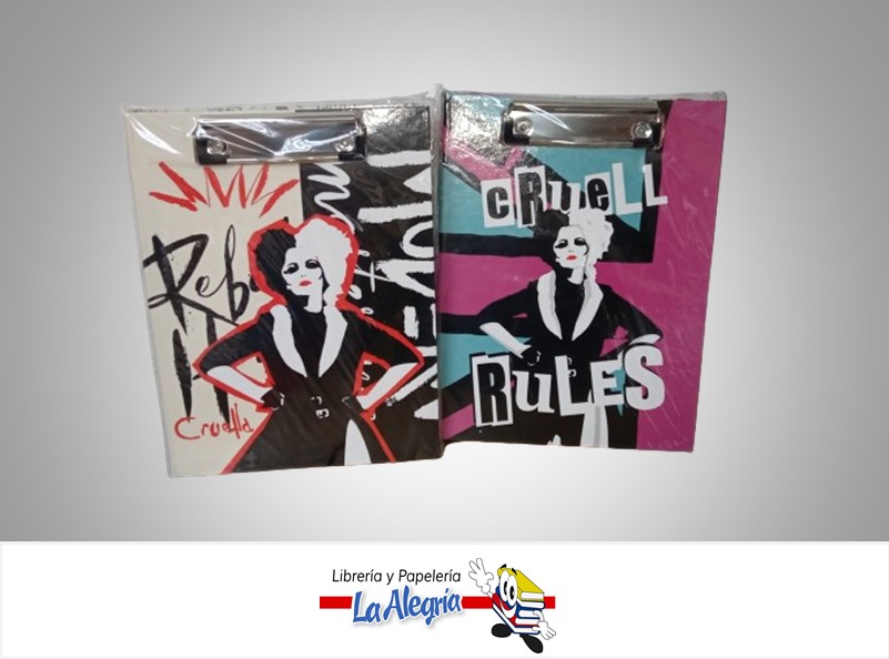 CARPETA TAPA DURA CON GANCHO 17-10048 CRUELLA DEVIL MARCA ROSY