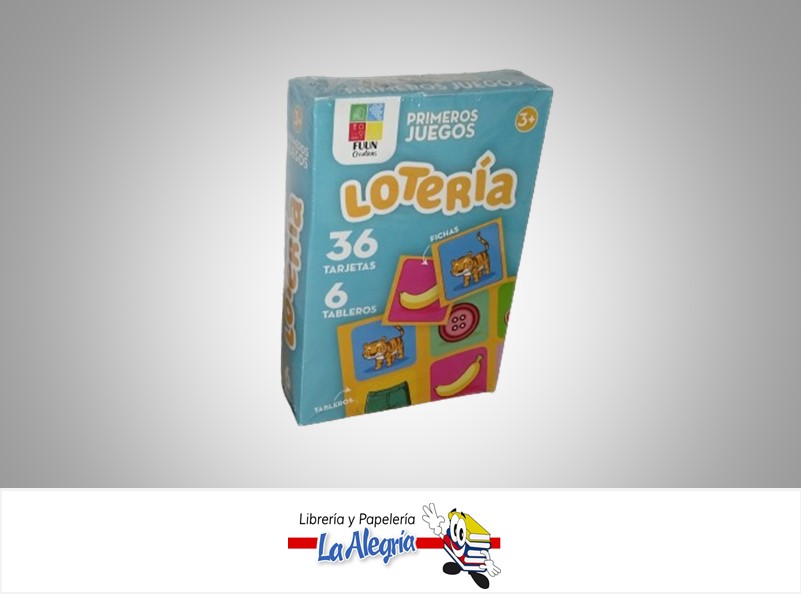LOTERIA ANIMALES PRIMEROS JUEGOS COG0014777; 36 PZA 6 TABLEROS MARCA FUUN