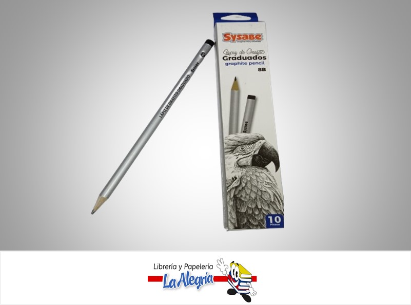 LAPIZ DE GRAFITO GRADUADOS 8B UND MARCA SYSABE