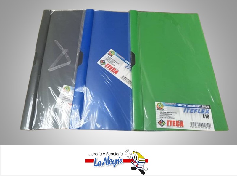 CARPETA PLASTICA CON CLIP E19 OFICIO UND MARCA ITECA