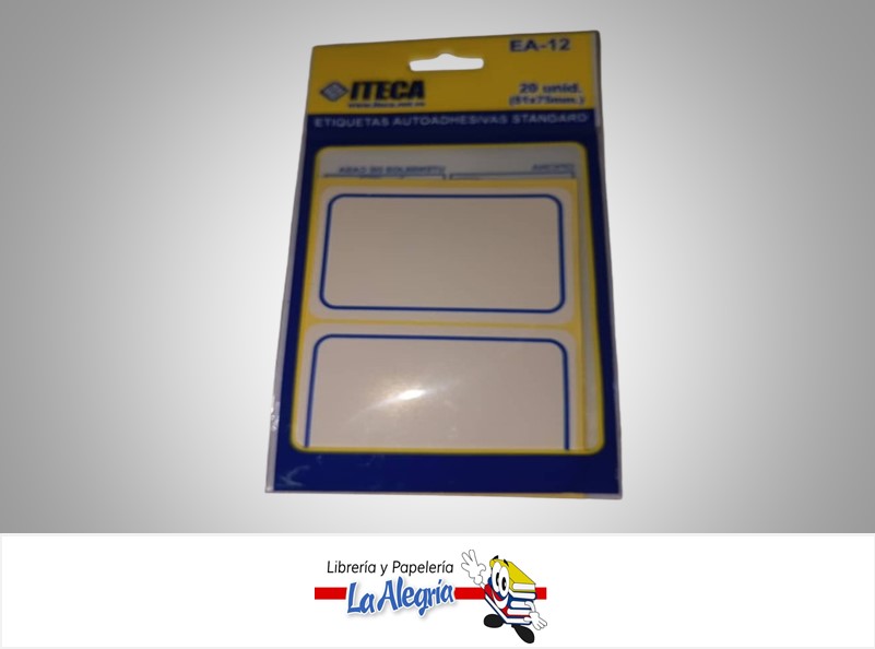 ETIQUETAS AUTOADHESIVAS STANDARD EA-12; 51X75 MM PAQ 20 UND MARCA ITECA