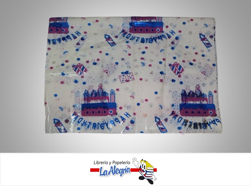 PAPEL CELOFAN ESTAMPADO HAPPY BIRTHDAY B107-3; 50x70 CM BLANCO UND MARCA ITECA