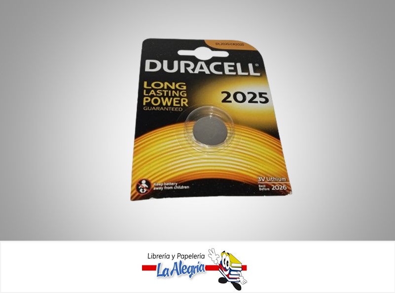 PILA DE BOTON DL2025/CR2025 LITIO 3V UND MARCA DURACELL