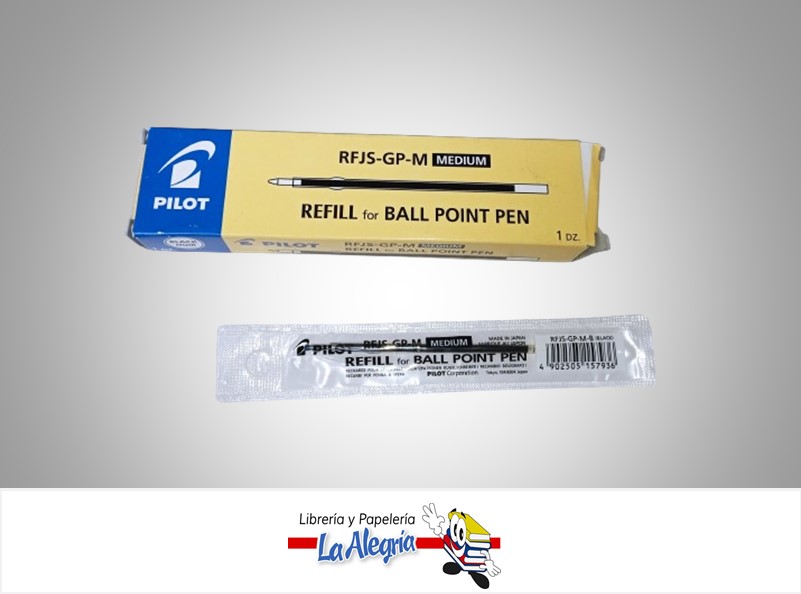 REPUESTO BOLIGRAFO RFJ-GP-M MEDIO NEGRO UND MARCA PILOT