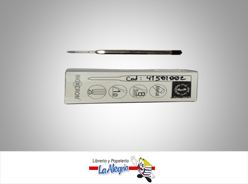 REPUESTO BOLIGRAFO INOXCROM FUNCIONA PARA  PARKER 1.0MM MEDIO NEGRO MARCA INOXCROM