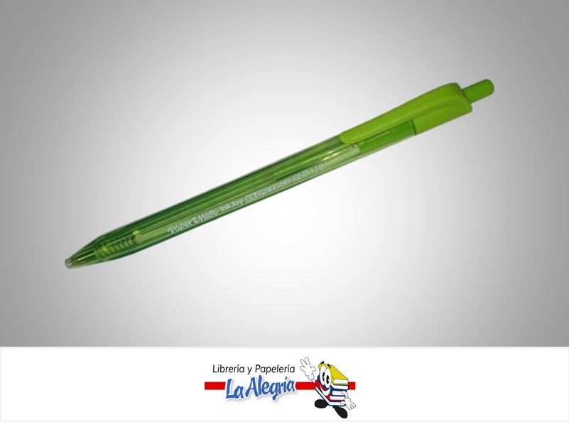 BOLIGRAFO KILOMETRICO 100 RT INJOY 1.0MM VERDE  UND MARCA PAPER MATE