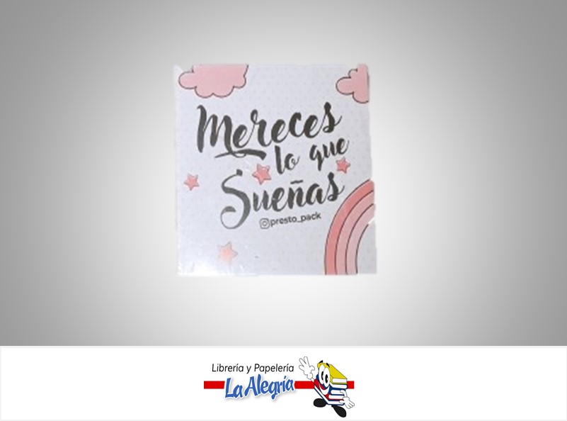 TOPPER MERECES LO QUE SUEÑAS 7X7.5CM ESTRELLAS UND MARCA PRESTO PACK