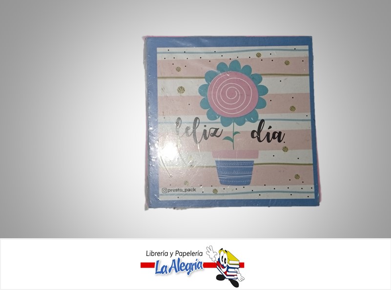 TOPPER FELIZ DIA 10X10 CM FLOR UND MARCA PRESTO PACK