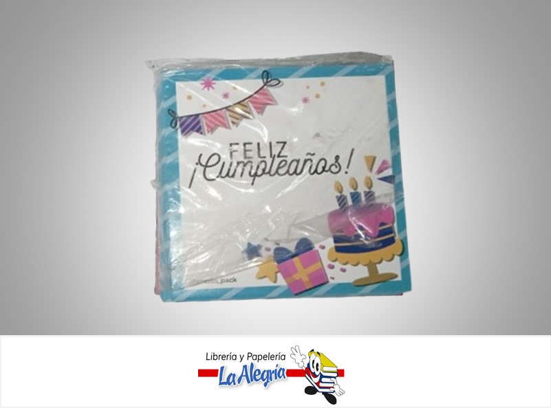 TOPPER FELIZ CUMPLEAÑOS 10X10 CM AZUL UND MARCA PRESTO PACK