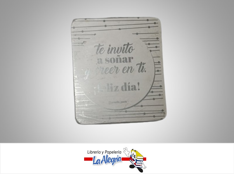 TOPPER TE INVITO A SOÑAR 9X10 CM PLATA UND MARCA PRESTO PACK