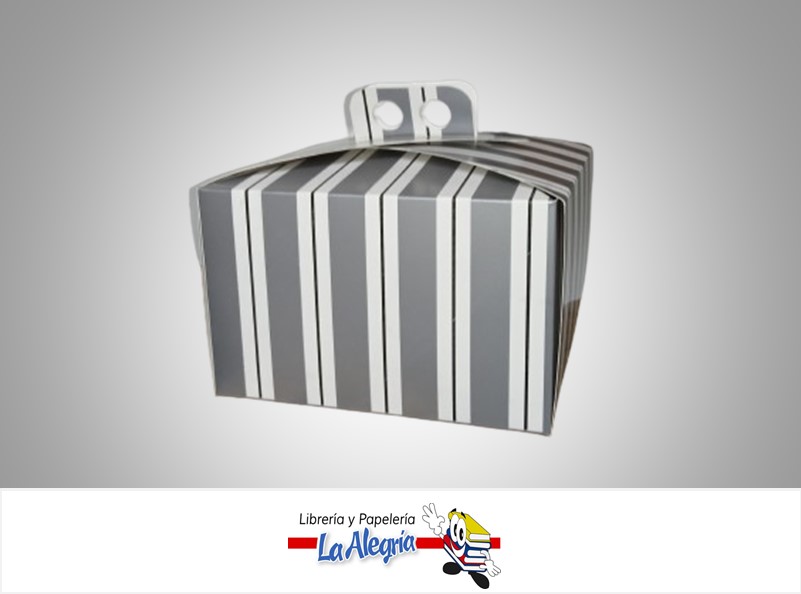 CAJA DE REGALO TREVI N°2 LINEARE TIPO E 10.2X16X16 CM PLATA MARCA PRESTO PACK