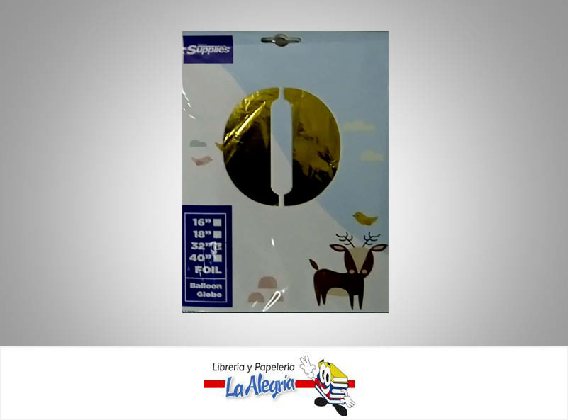 GLOBO FOIL 40'' LETRA O DORADO UND MARCA SUPPLIES