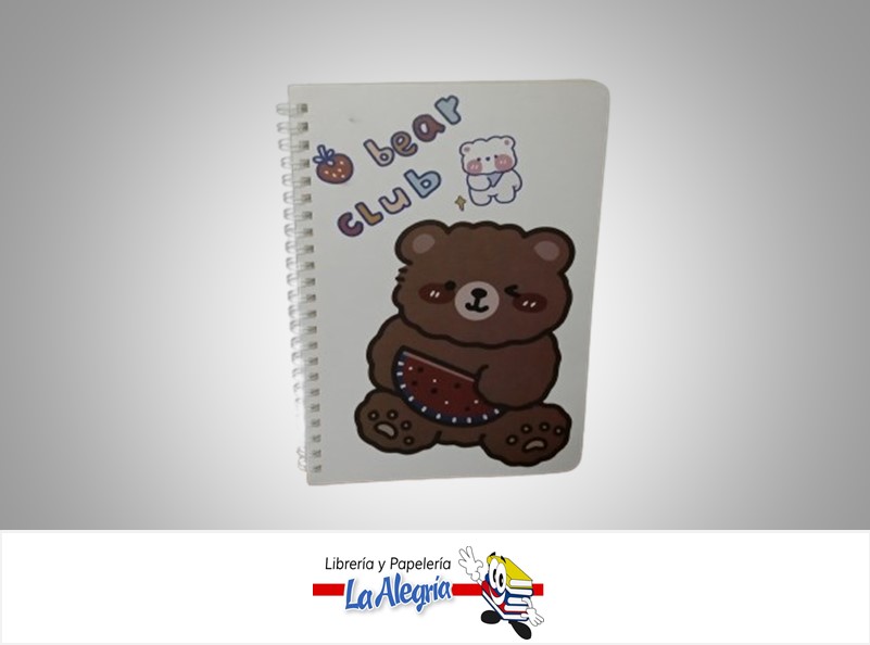 LIBRETA ESPIRAL BEAR CLUB 14.5X20.7CM 60 HOJAS MARCA MOKA