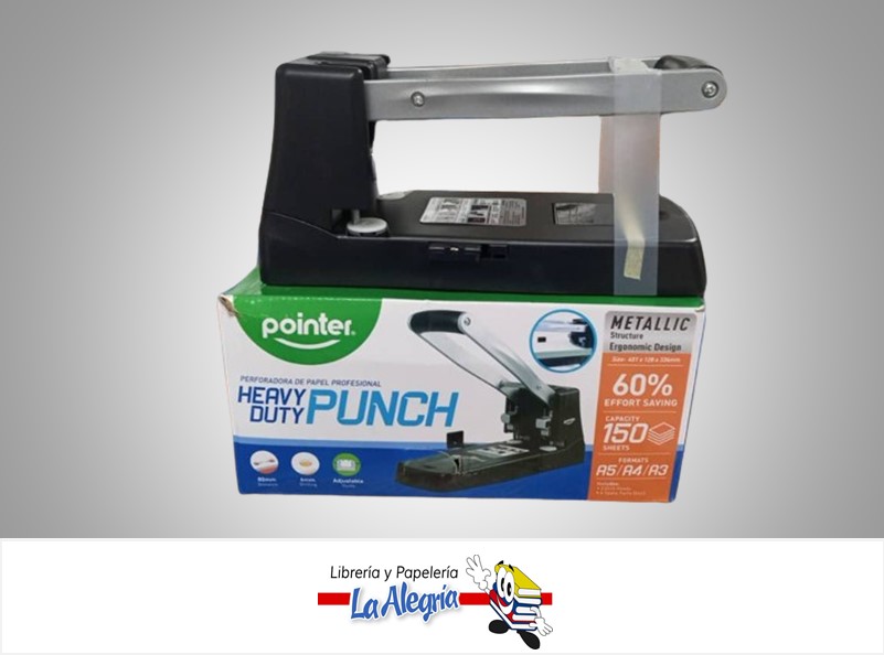 PERFORADORA HEAVY DUTY PU-19-150; 150 HOJAS MARCA POINTER