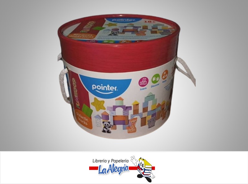 BLOQUES DIDACTICOS DE MADERA FIGURAS PZZ-23138; 50 PIEZAS MARCA POINTER