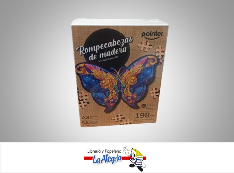 ROMPECABEZAS DE MADERA MARIPOSA PZZ-22154; 198 PZAS MARCA POINTER