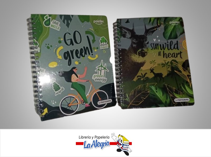 LIBRETA ESPIRAL 5 MATERIAS MOTIVACIONAL ESP-11-5M MARCA POINTER