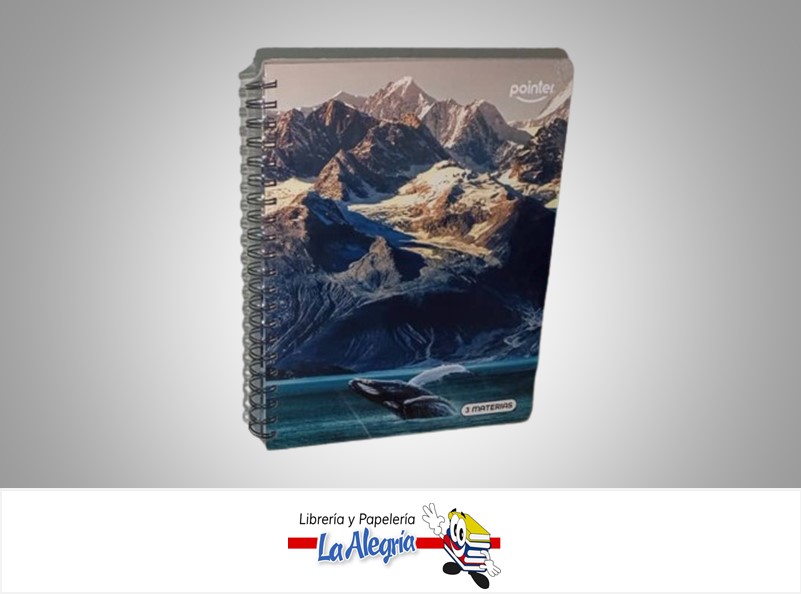 LIBRETA ESPIRAL 3 MATERIAS MONTAÑAS ESP-07-3M MARCA POINTER