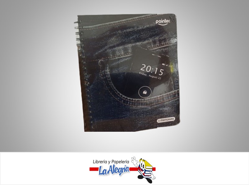 LIBRETA ESPIRAL 3 MATERIAS JEAN ESP-06-3M MARCA POINTER