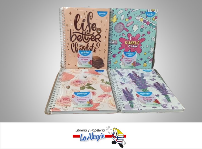 LIBRETA NOTA ESPIRAL CON AROMA NB-2375; 13X18CM MARCA POINTER