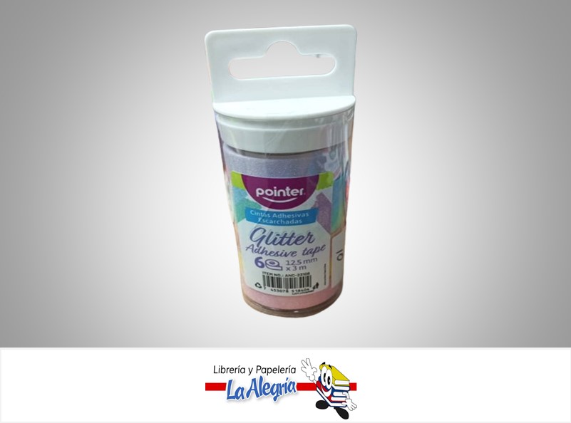 CINTA ADHESIVA ESCARCHADA ANC-23106; 12.5CM X 3M PAQ 6 PZA MARCA POINTER