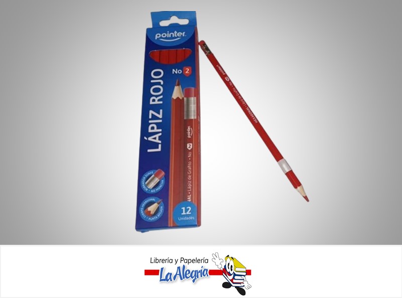LAPIZ DE GRAFITO N° 2 CP-3109R; ROJO UND MARCA POINTER