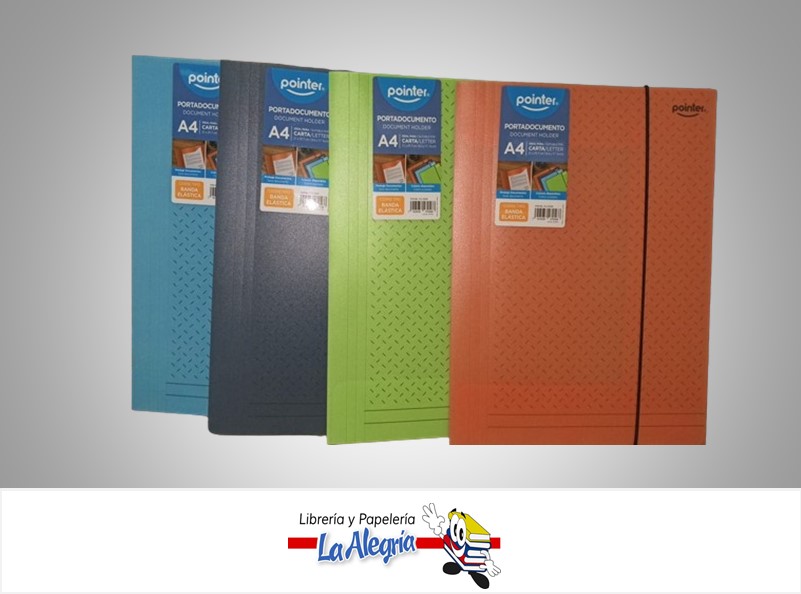 CARPETA CON LIGA PORTA DOCUMENTO VERTICAL FL2-23126 A4 COLORES VARIOS MARCA POINTER