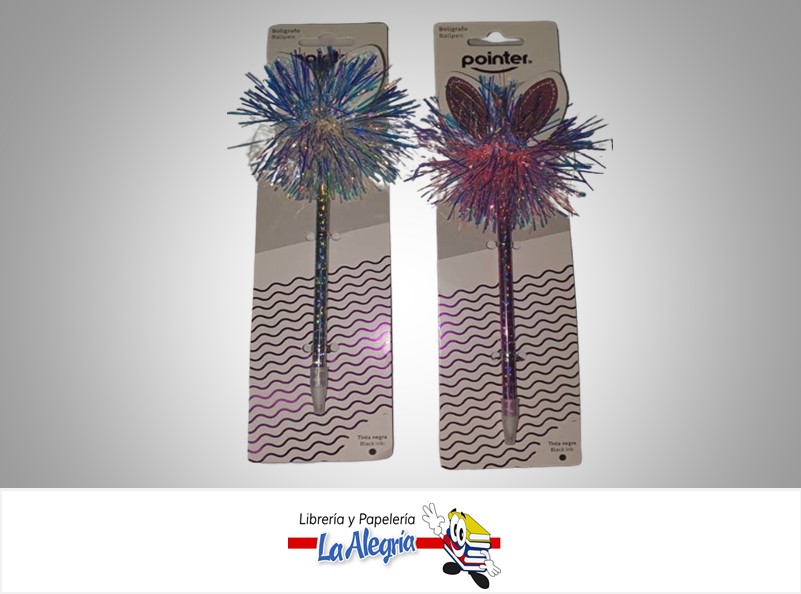BOLIGRAFO OREJAS DE CONEJO BP-2385 NEGRO UND MARCA POINTER