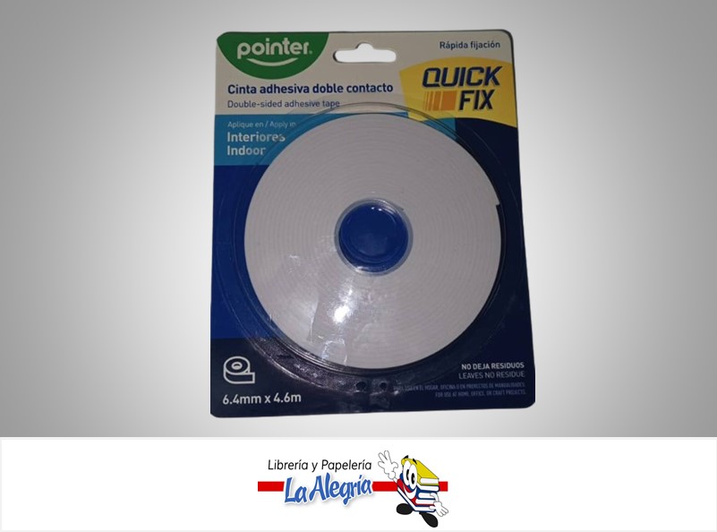 CINTA DOBLE FAZ MT-64462 6.4MMX4.6M MARCA POINTER