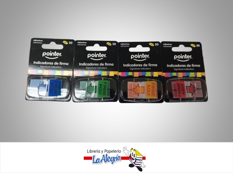 INDICADORES DE FIRMA STN-12-50 2.5X4.5CM PAQ 50 UND MARCA POINTER