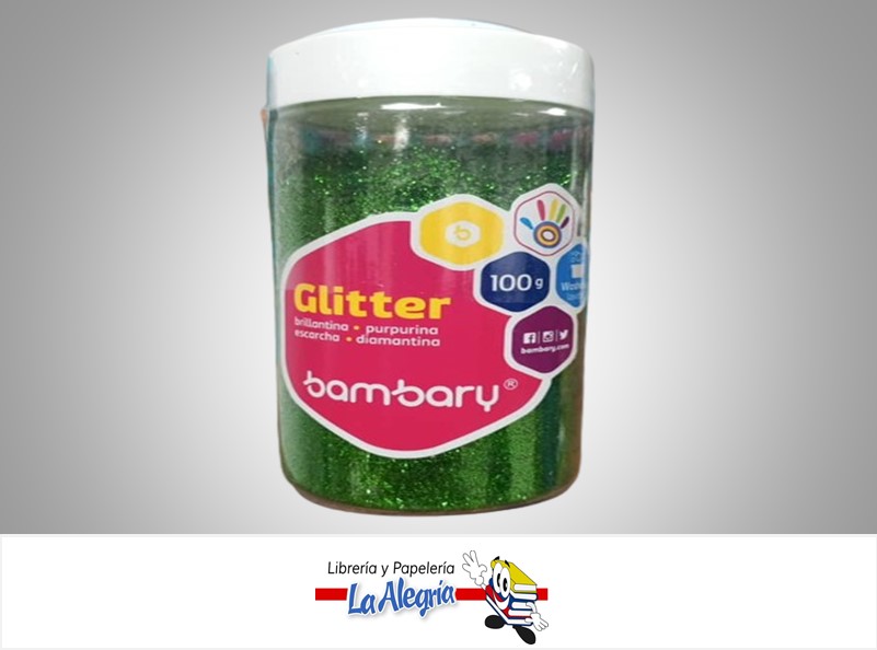 ESCARCHA 100 GR VERDE MARCA BAMBARY