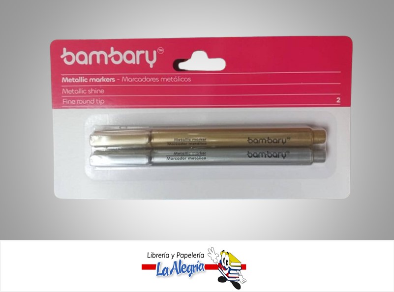 MARCADOR METALIZADO 205-3035/001 2.9MM ORO/PLATA PAQ 2 UND MARCA BAMBARY