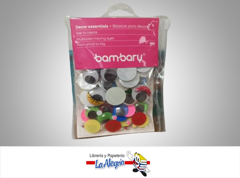 OJO LOCO 390-1001/003 PAQUETE 104 UND DE DIFERENTES MODELOS Y TAMAÑOS UND MARCA BAMBARY