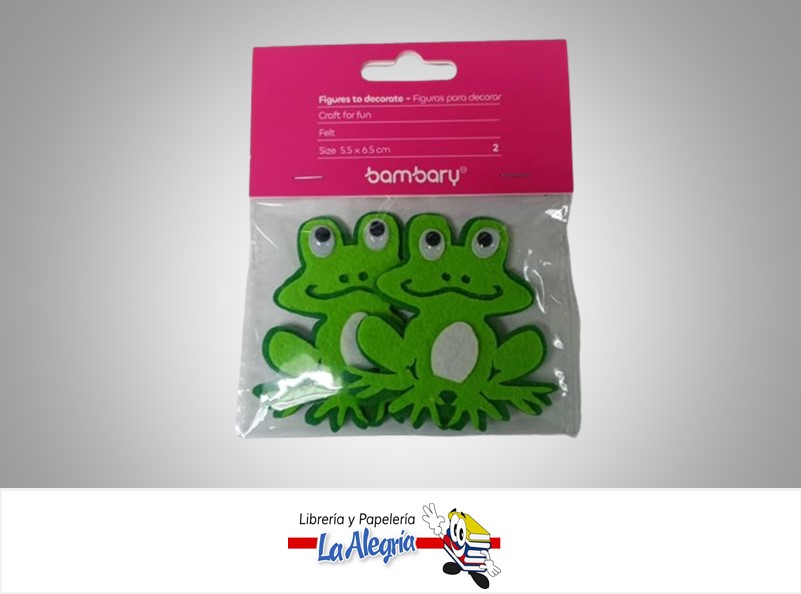 FIGURA DECORATIVA FIELTRO RANAS 390-4510/010 PAQ 2 UND MARCA BAMBARY