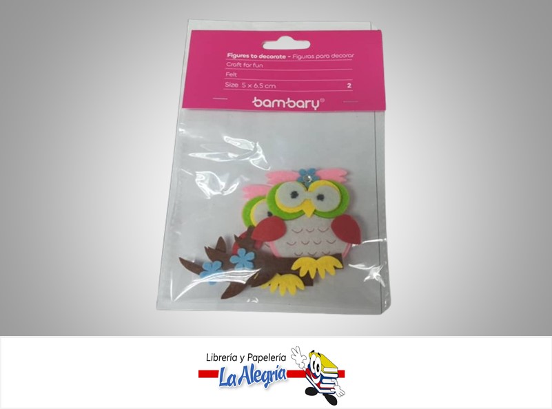 FIGURA DECORATIVA FIELTRO BUHOS 390-4510/012 PAQ 3 UND MARCA BAMBARY
