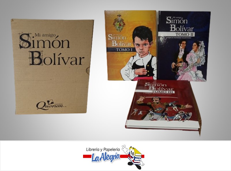 MI AMIGO SIMON BOLIVAR ILUSTRADO 3 TOMOS + CD TEMATICA BIOGRAFIA MARCA EDITORIAL QUORUM
