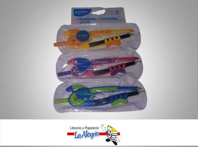 COMPAS ESCOLAR CON LAPIZ CM-998 UND MARCA POINTER