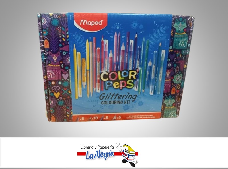 SET DE DIBUJO ESCARCHADO 984722; 31 PIEZAS MARCA MAPED