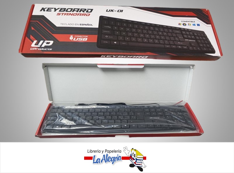 TECLADO ALAMBRICO USB UK-01 ESPAÑOL MARCA UPRODUCTS
